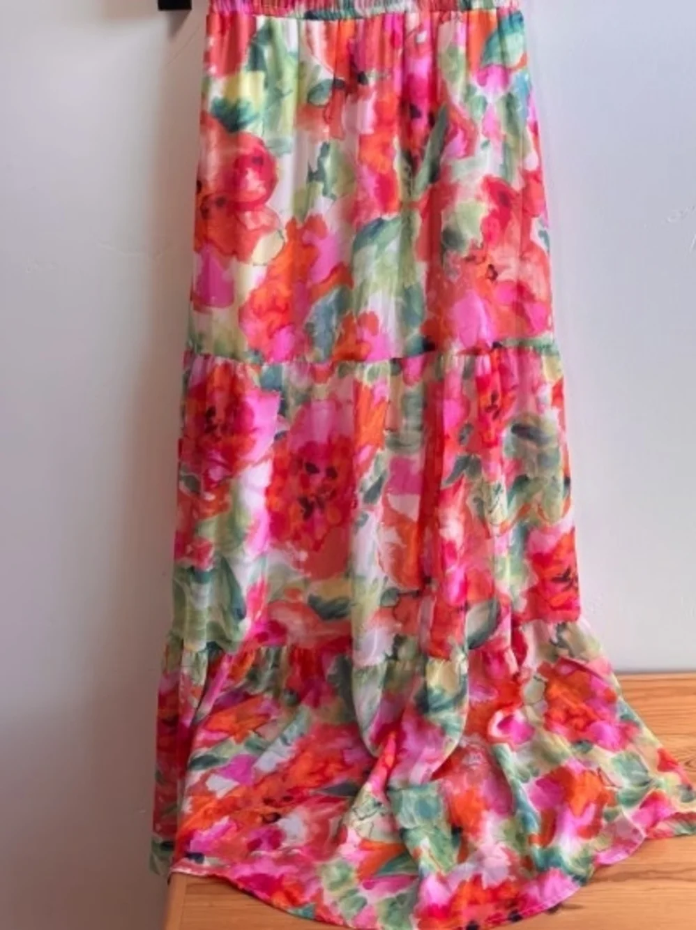 Cynthia Rowley Floral Maxi Dress in Pink, Green, Orange - Picture 3 of 9